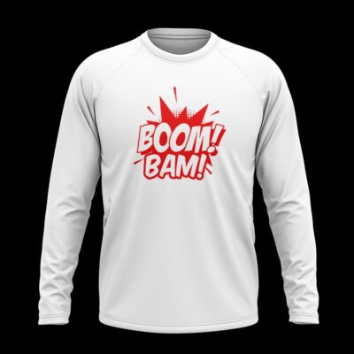 ‘Boom Bam’ Full sleeve T-Shirt White