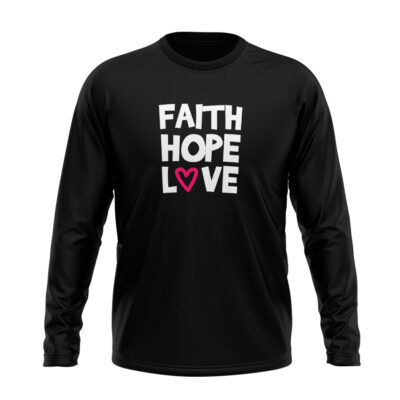 Faith Hope Love Full sleeve T-Shirt Black