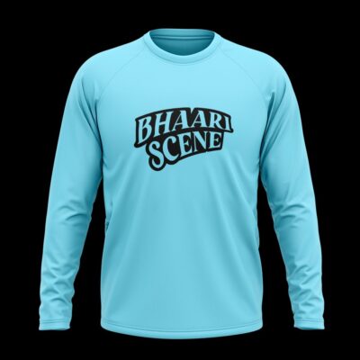 ‘Bhaari Scene’ Full sleeve T-Shirt Sky Blue
