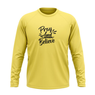Pray And Believe Full sleeve T-Shirt Yellow