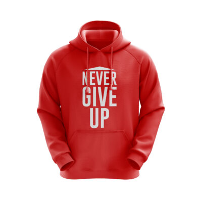 ‘Never Give Up’ Hoodie Red