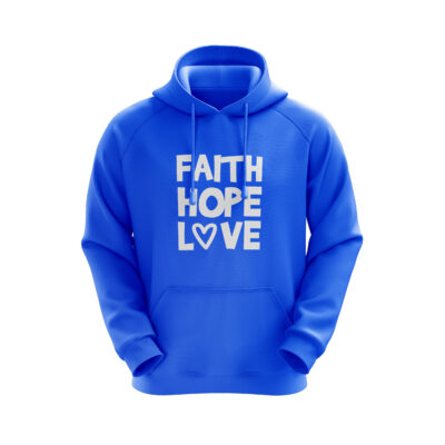 ‘Faith Hope Love’ Hoodie Blue