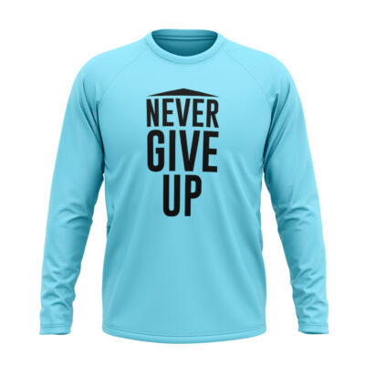 Never Give Up Full sleeve T-Shirt Blue