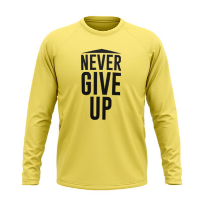 Never Give Up Full sleeve T-Shirt Yellow