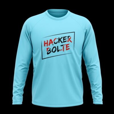 ‘Hacker Bolte’ Full sleeve T-Shirt  Sky Blue