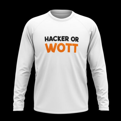 ‘Hacker or wot’ Full sleeve T-Shirt White