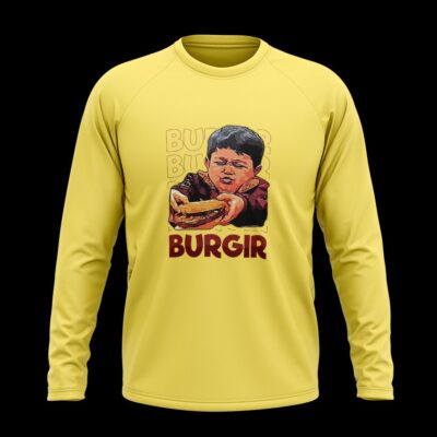 ‘Burgir’ Full sleeve T-Shirt Yellow