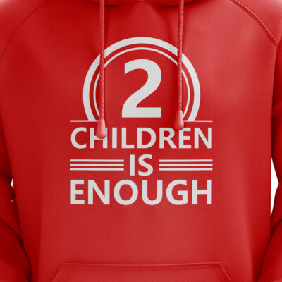‘2 Children Is Enough’ Hoodie Red