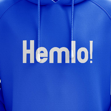 ‘Hemlo!’ Hoodie Blue