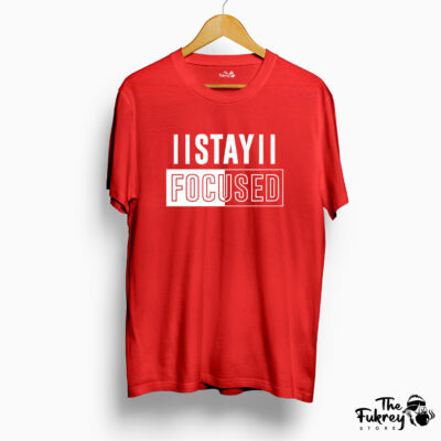 Stay Focused Half Sleeve T-Shirt Red