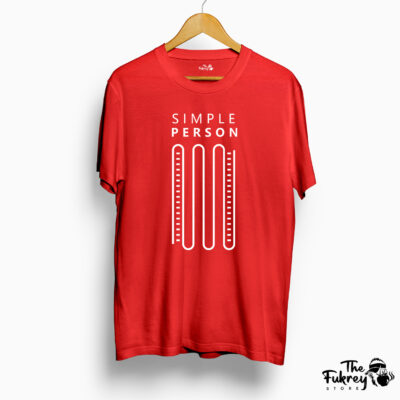 Simple Person Half T-Shirt Red