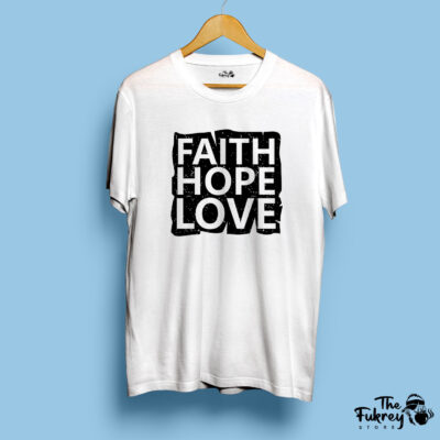 Faith Hope Love Half T-Shirt White