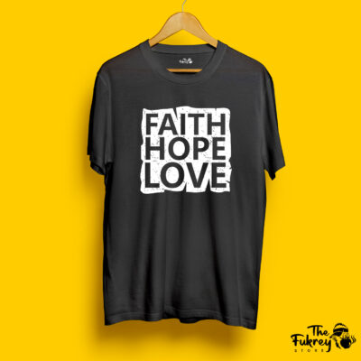 Faith Hope Love Half T-Shirt Black