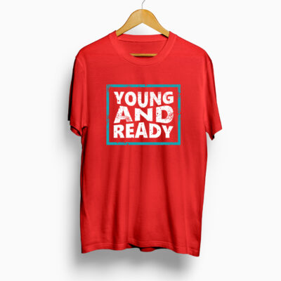 Young and Ready Half T-Shirt Red