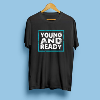 Young and Ready Half T-Shirt Black