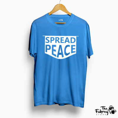Spread Peace Half Sleeve T-Shirt Blue
