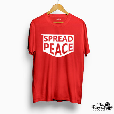 Spread Peace Half Sleeve T-Shirt Red