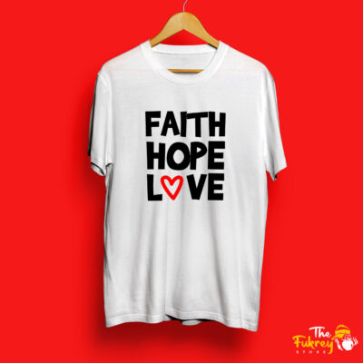 Faith Hope Love Half T-Shirt White