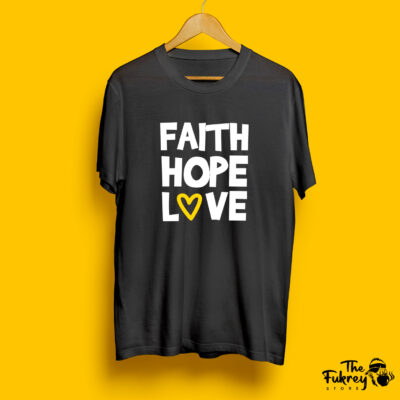 Faith Hope Love Half T-Shirt Black