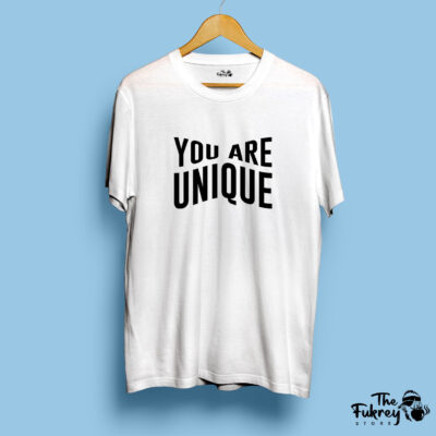 You Are Unique Half T-Shirt White