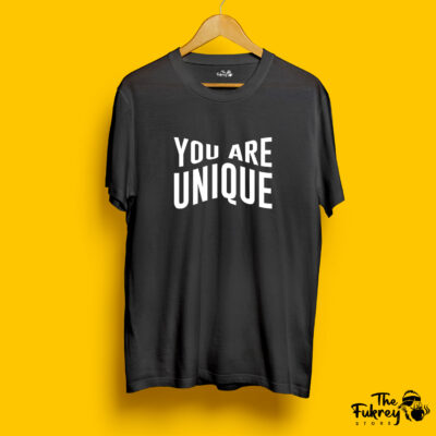 You Are Unique Half T-Shirt Black