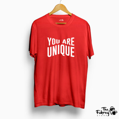 You Are Unique Half T-Shirt Red